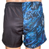 Back view of Wild Mob Blue Boars footy shorts