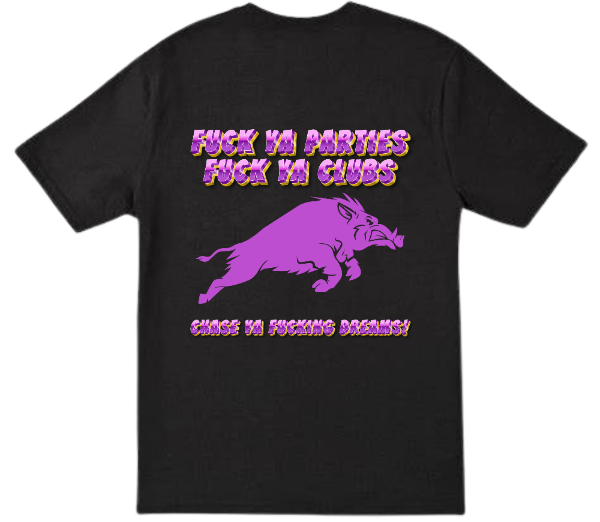 Fuck ya Parties, Fuck ya Clubs. Chase ya Fucking dreams pink purple image 0