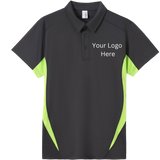 Printed work polo Charcoal/Lime image 0