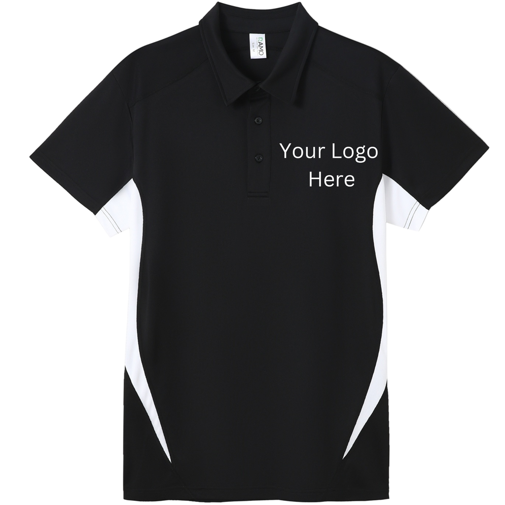 Printed work polo black/white image 0