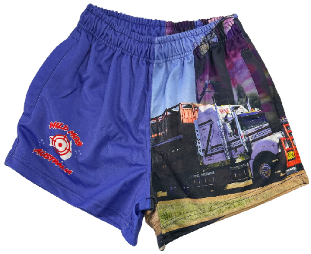 Big Rig Cattle Truck footy shorts with zipper pockets image 0