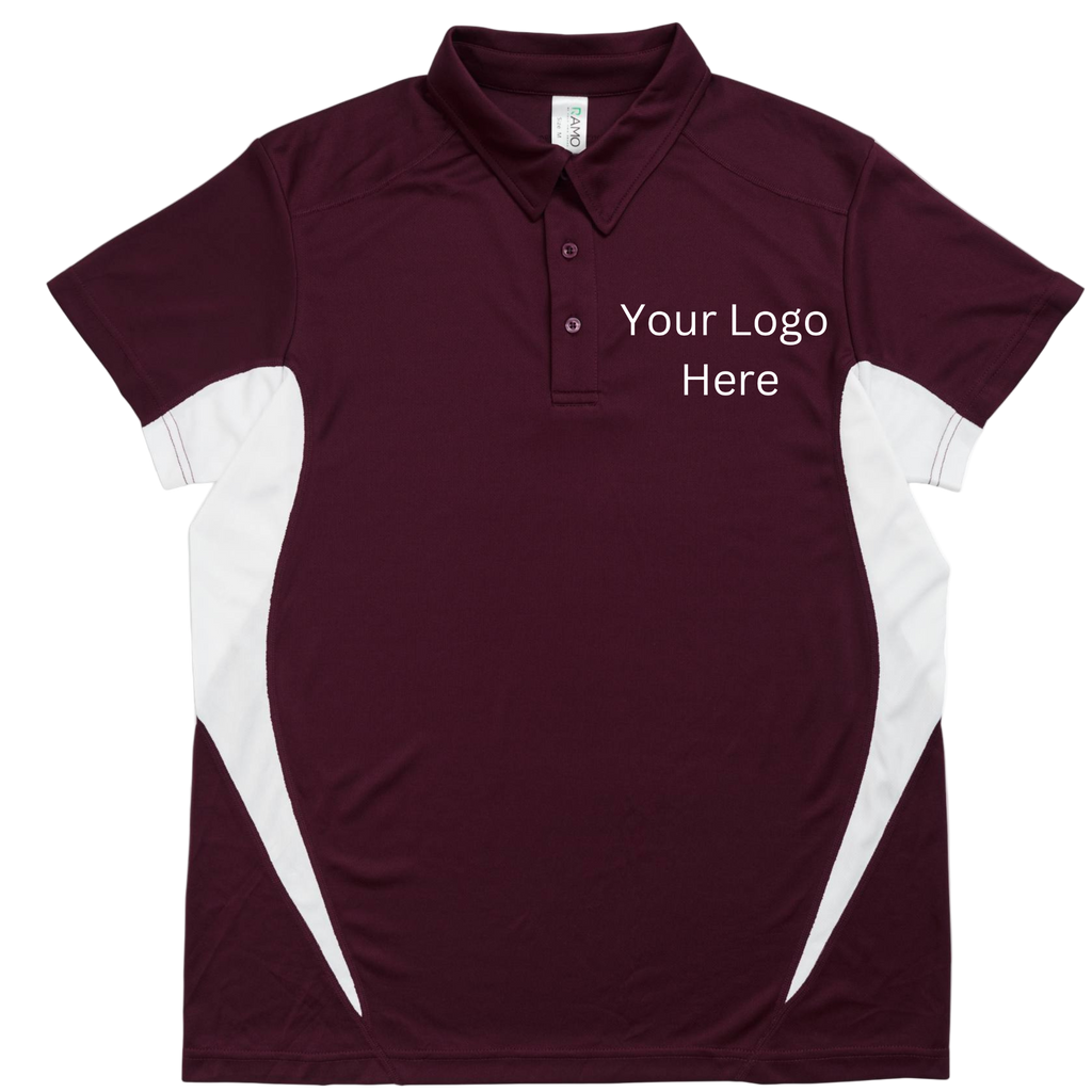 Printed work polo Maroon/White image 0