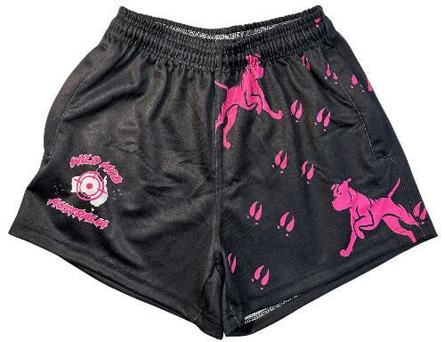 Pig Hunting Dog and Boar track footy shorts Pink image 0
