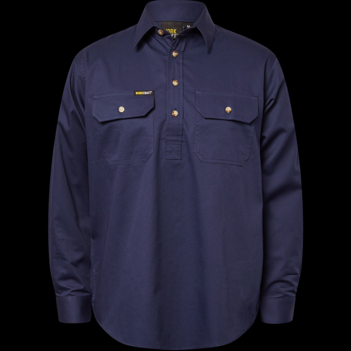 Men's Half Placket Full Coloured Shirt Navy image 0