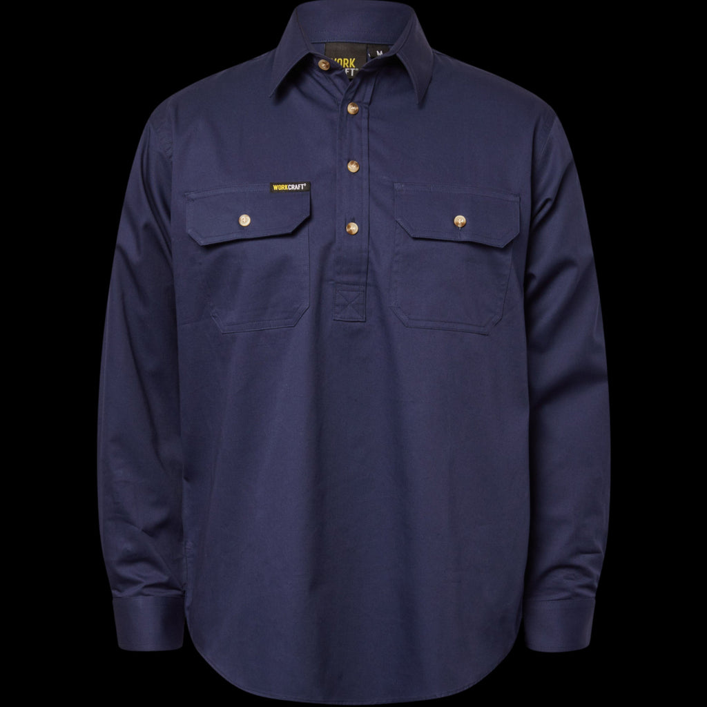 Men's Half Placket Full Coloured Shirt Navy image 0