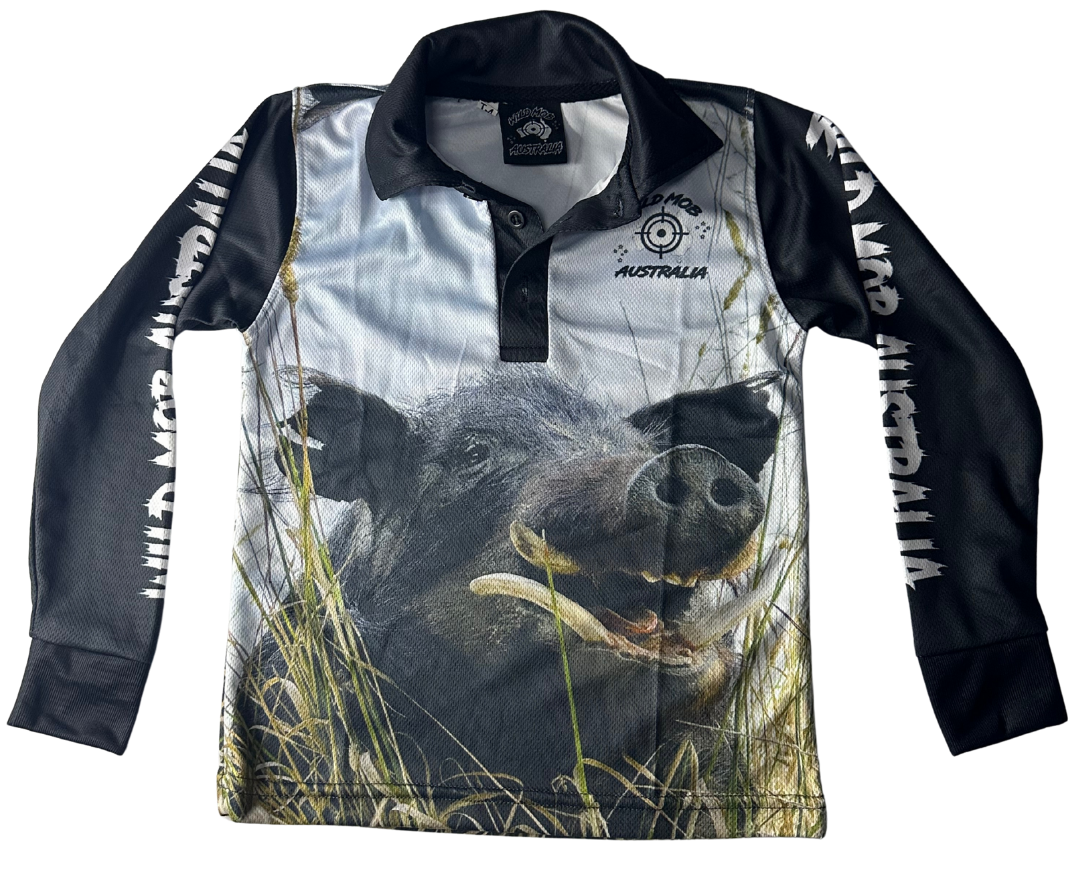 Big Tusky Boar Fishing Shirt Kids