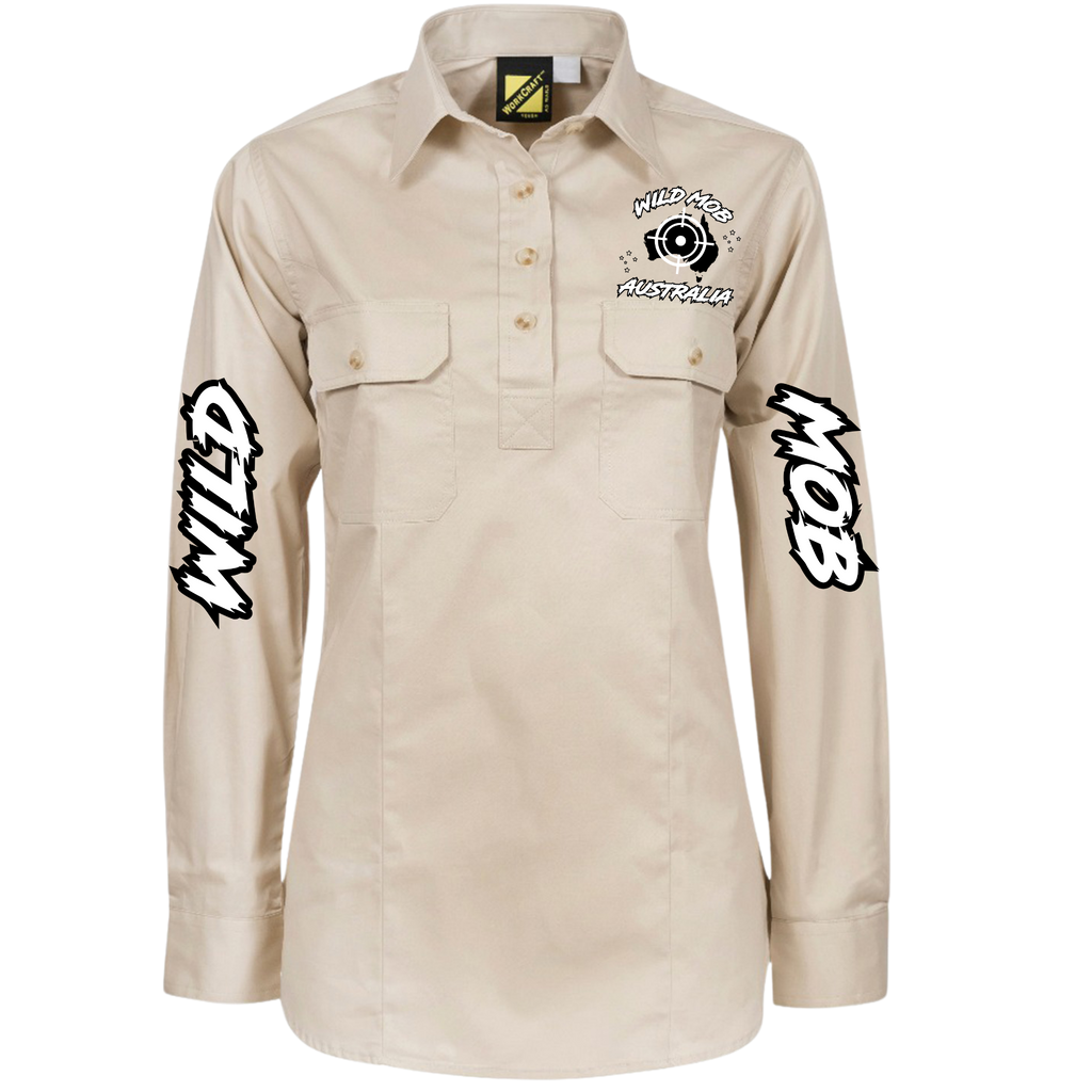 Women's Wild Mob Workshirt Tan image 0
