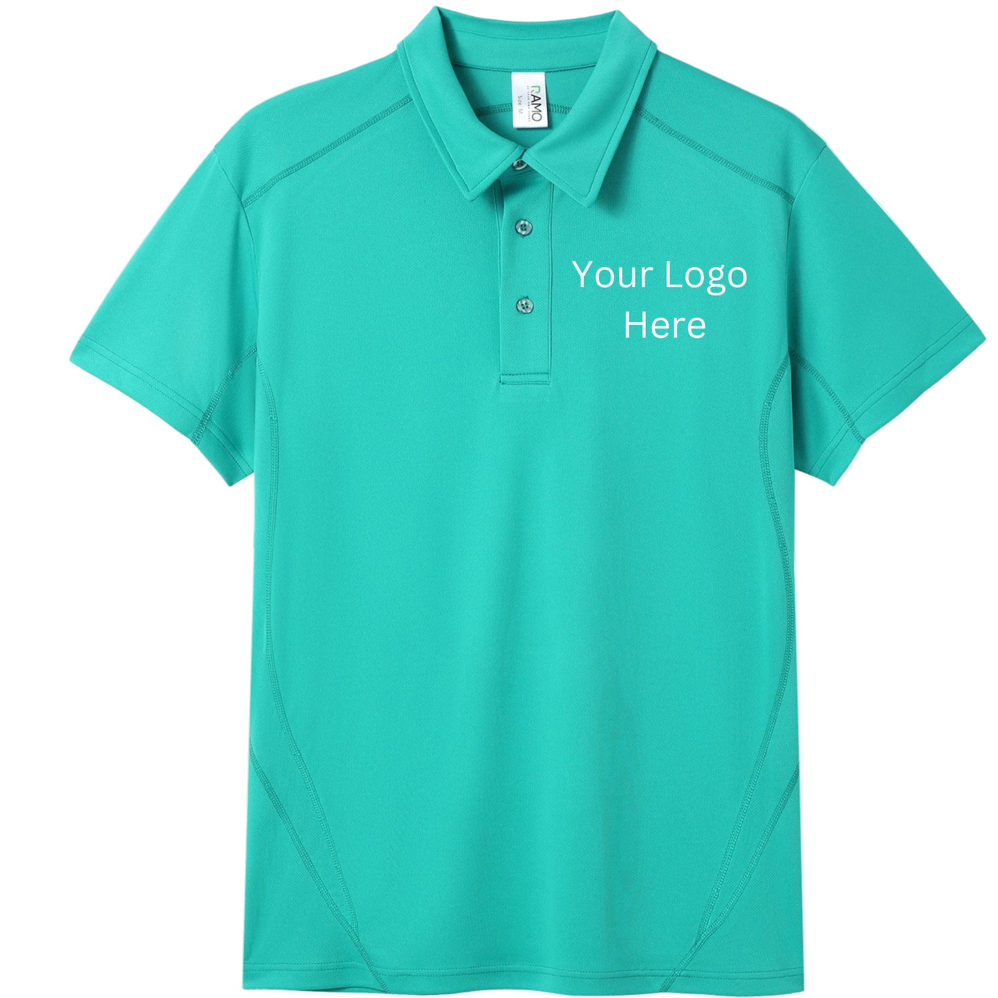 Printed work polo Turquoise image 0