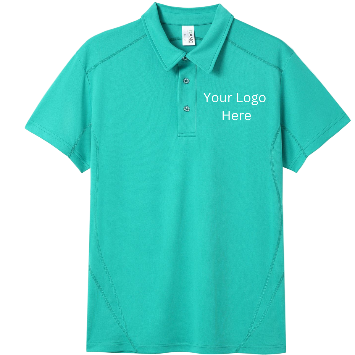 Printed work polo Turquoise image 0