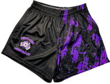 Purple Splash footy shorts with zipper pockets image 0