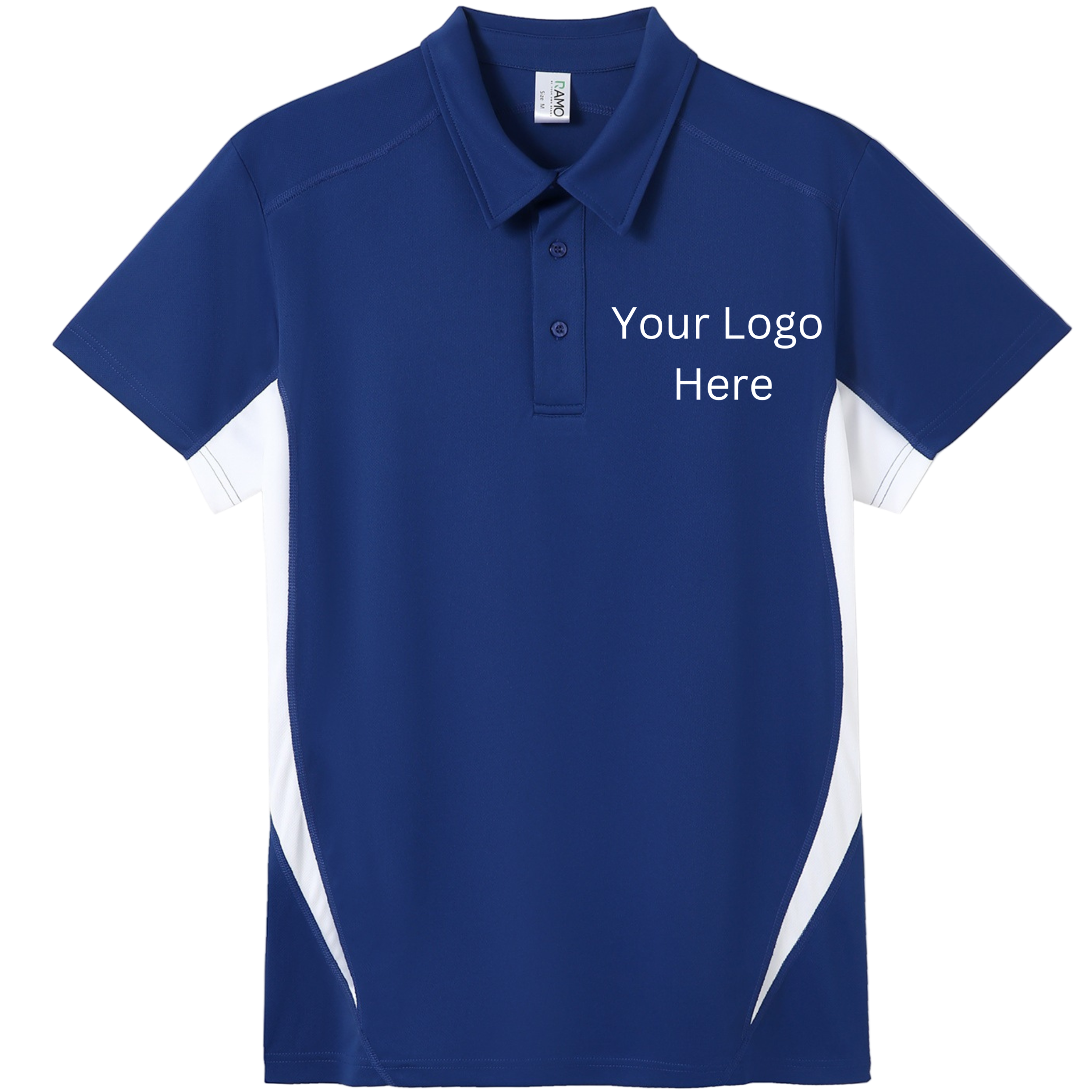 Printed work polo blue/white image 0