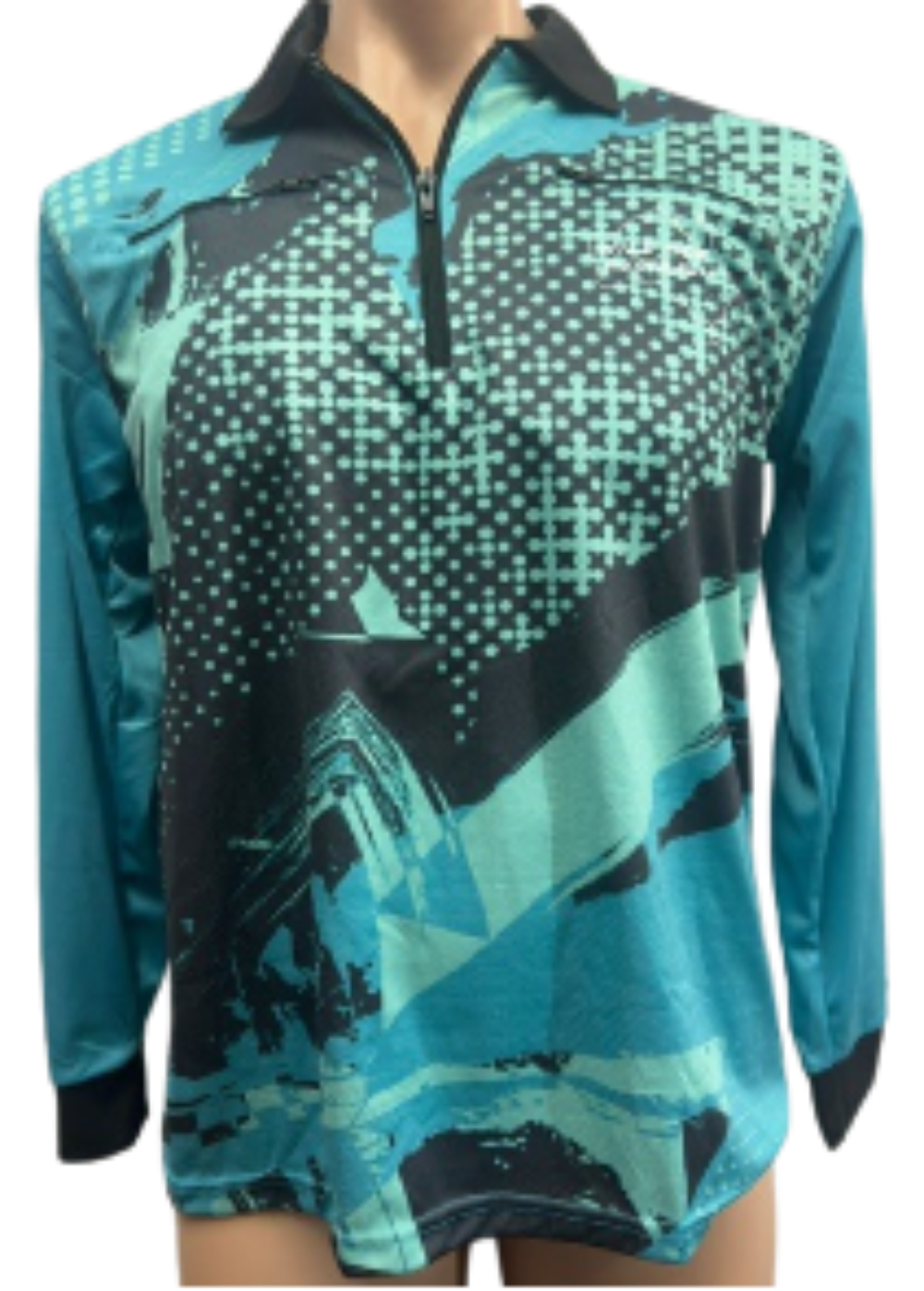 Teal Fishing Shirt with 2 Zipper pockets image 0