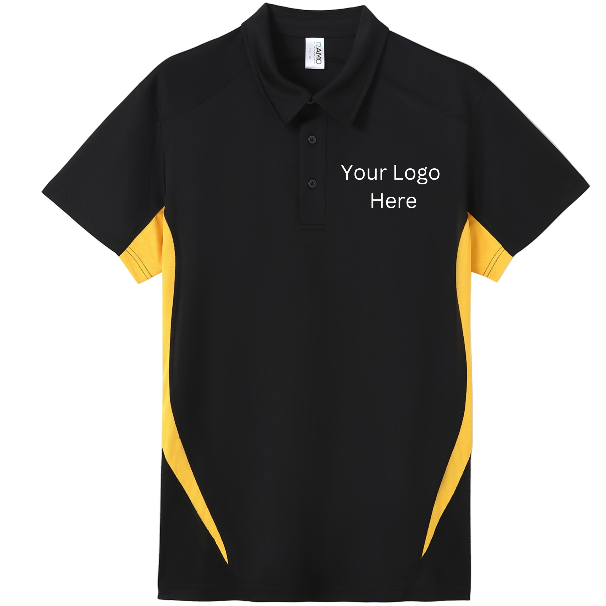 Printed work polo black/gold image 0