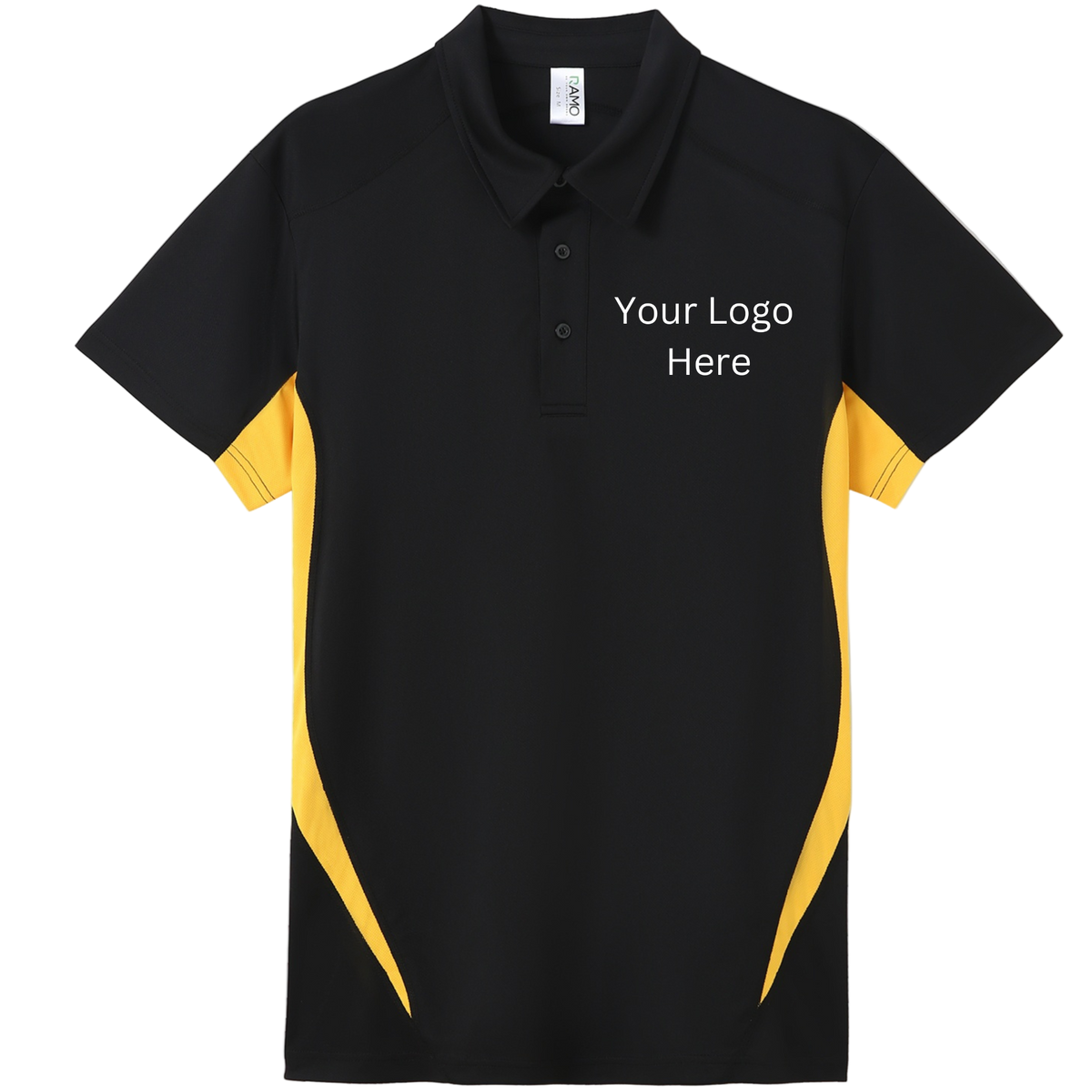 Printed work polo black/gold image 0