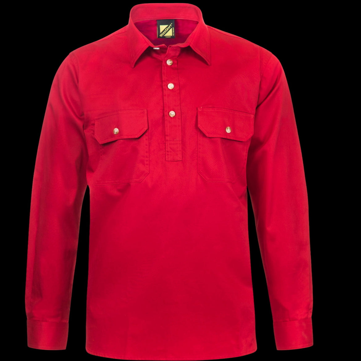 Men's Half Placket Full Coloured Shirt Red image 0